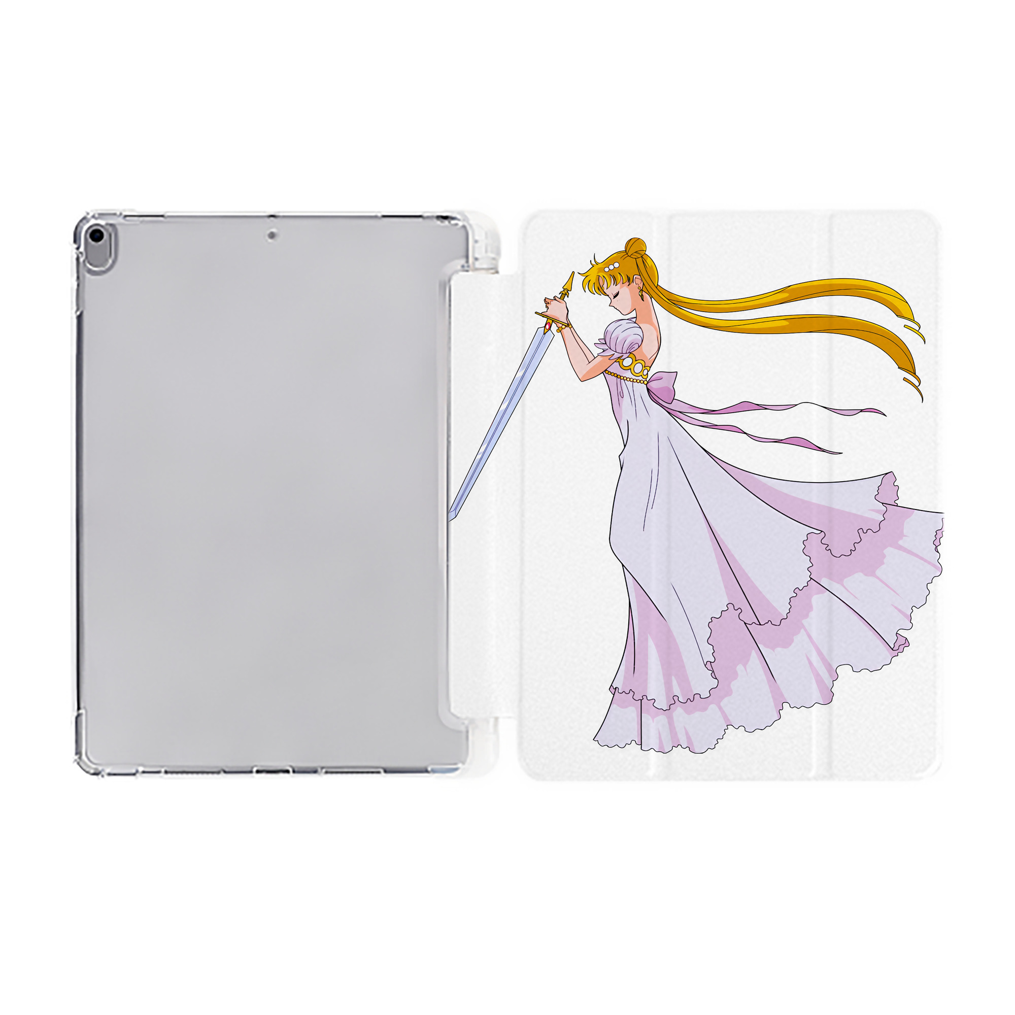（画像用） 美少女戦士セーラームーン 愛野 美奈子 あいの みなこ Sailor Moon Aino Minako IPad ケース ペン収納付き 三つ折りスタンド PUレザー×シリコン 対応機種9.5/10.5/10.9インチ